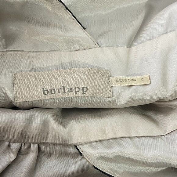 Burlapp Women's Polka Dot Beige and Black V-Neck Dress with Tulle Bow Detail 0 - Picture 6 of 11